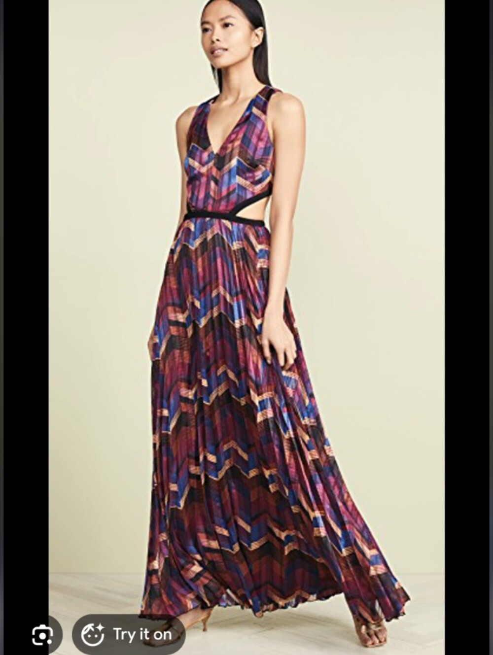 Ba&Sh Multicolor Geometric Maxi Dress with Cutout - Picture 6 of 9